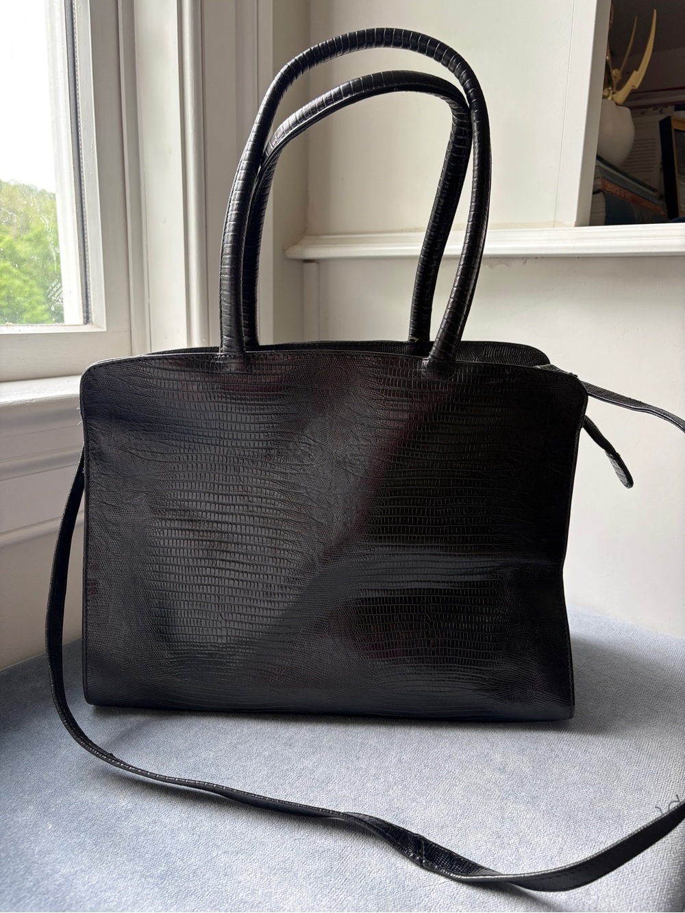 Michael Rome Leather Tote Bag with Crossbody Strap